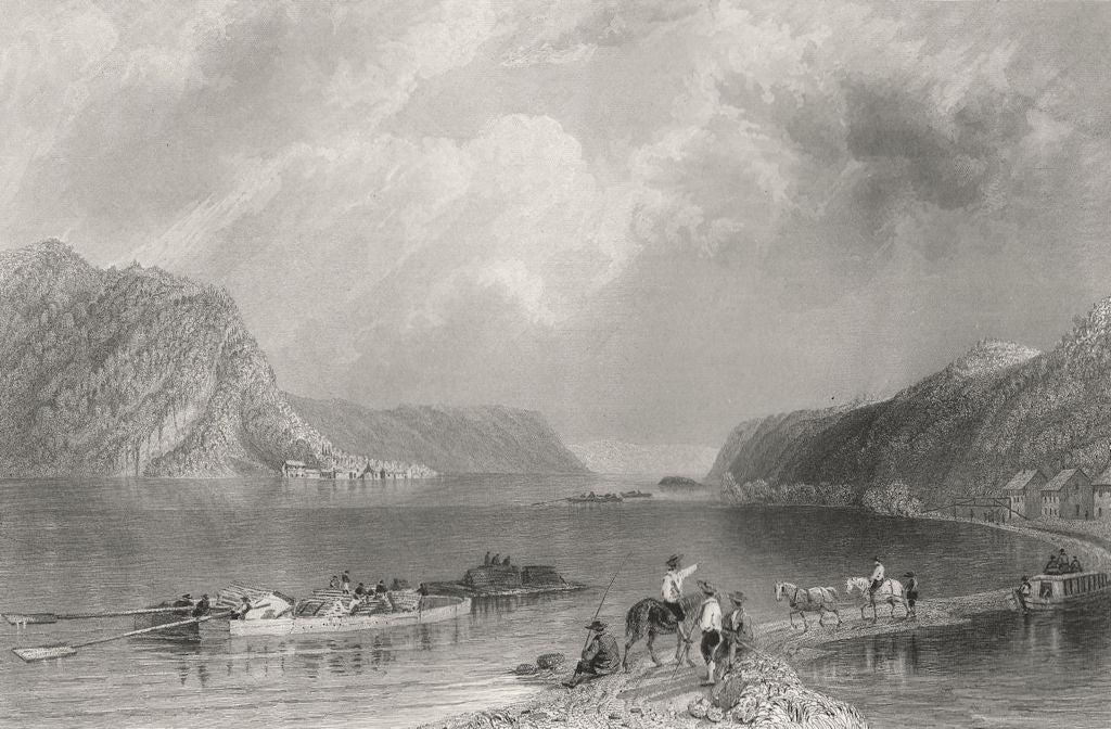 View on the Susquehannah, at Liverpool, Pennsylvania. WH BARTLETT 1840 print